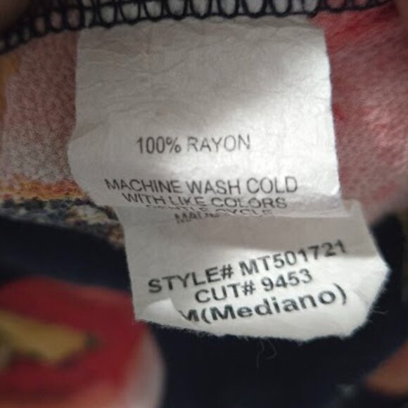 Style & Life dark blue boho floral tunic with bell sleeves Size M - Picture 7 of 7